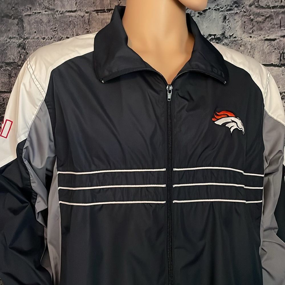 Men’s NFL Denver Broncos Sports Illustrated Zip-Up Windbreaker Size L - Picture 3 of 13
